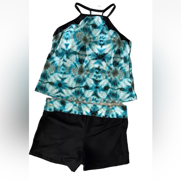 (L1) South Point Women's Plus Size Tie-Dye Two-Piece Swimsuit, Multi-Sizes Blue - Picture 11 of 11